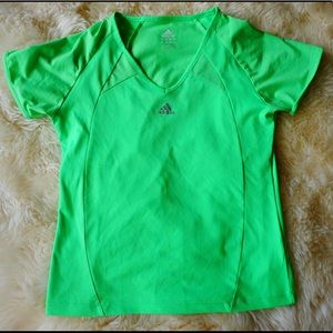 Adidas green v-neck